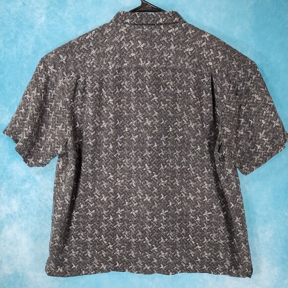 Batek Bay Men's 100% Silk Hawaiian Shirt, Gray, Size XXL - Picture 2 of 4